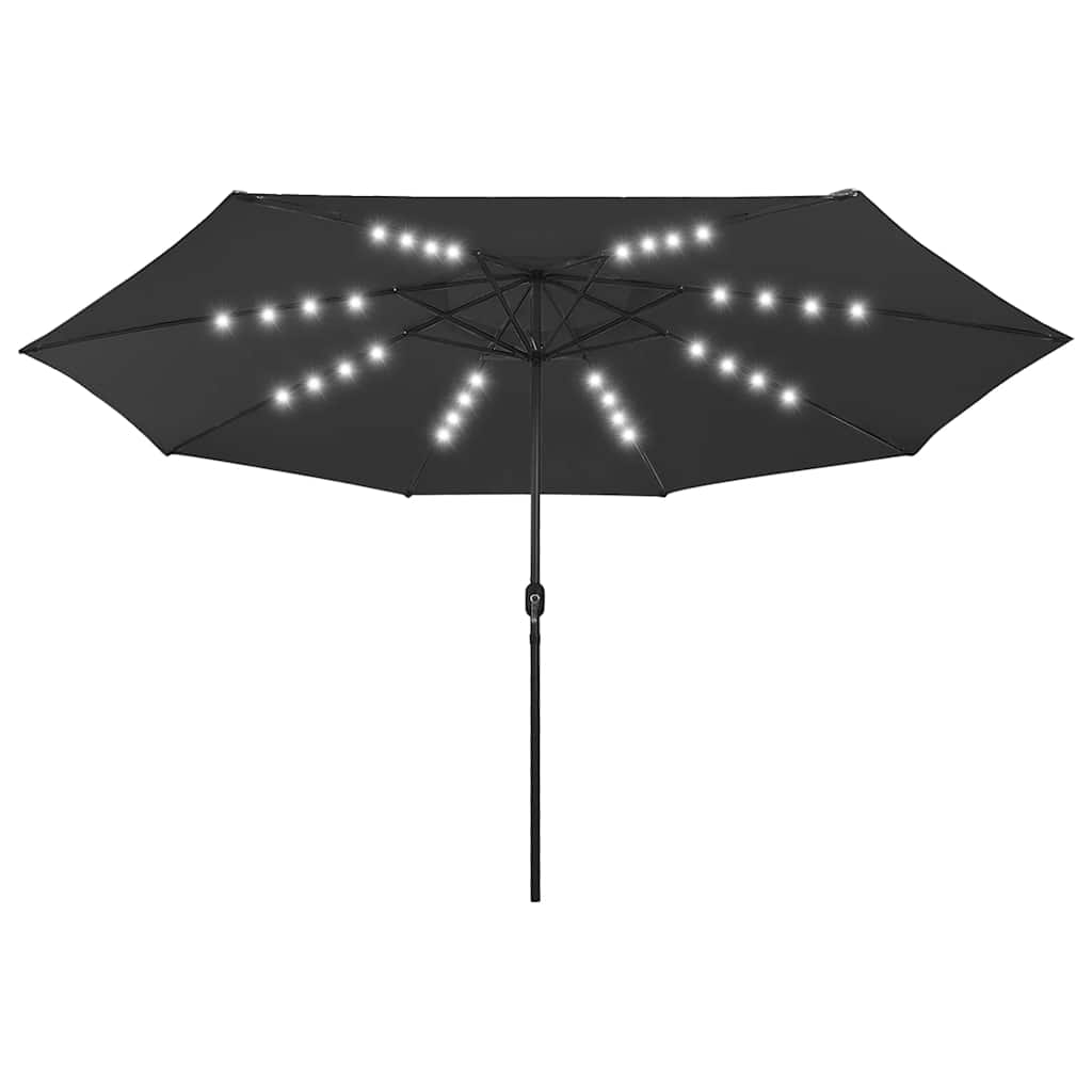 Vidaxl parasol met led-verlichting 400 cm zwart