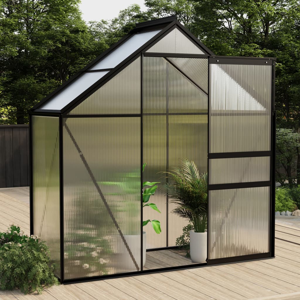 Vidaxl tuinkas 1,33 m² aluminium antracietkleurig