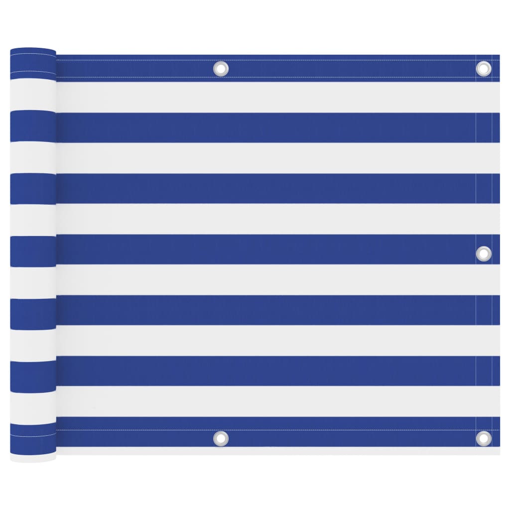 Vidaxl balkonscherm 75x500 cm oxford stof wit en blauw