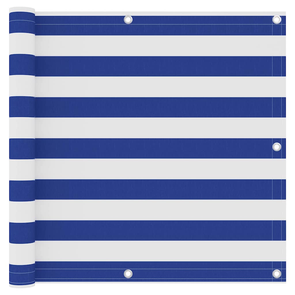Vidaxl balkonscherm 90x600 cm oxford stof wit en blauw