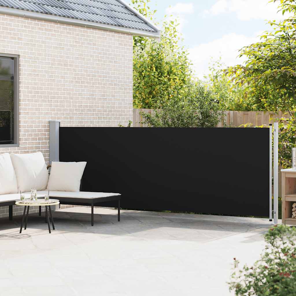Vidaxl tuinscherm uittrekbaar 140x600 cm zwart
