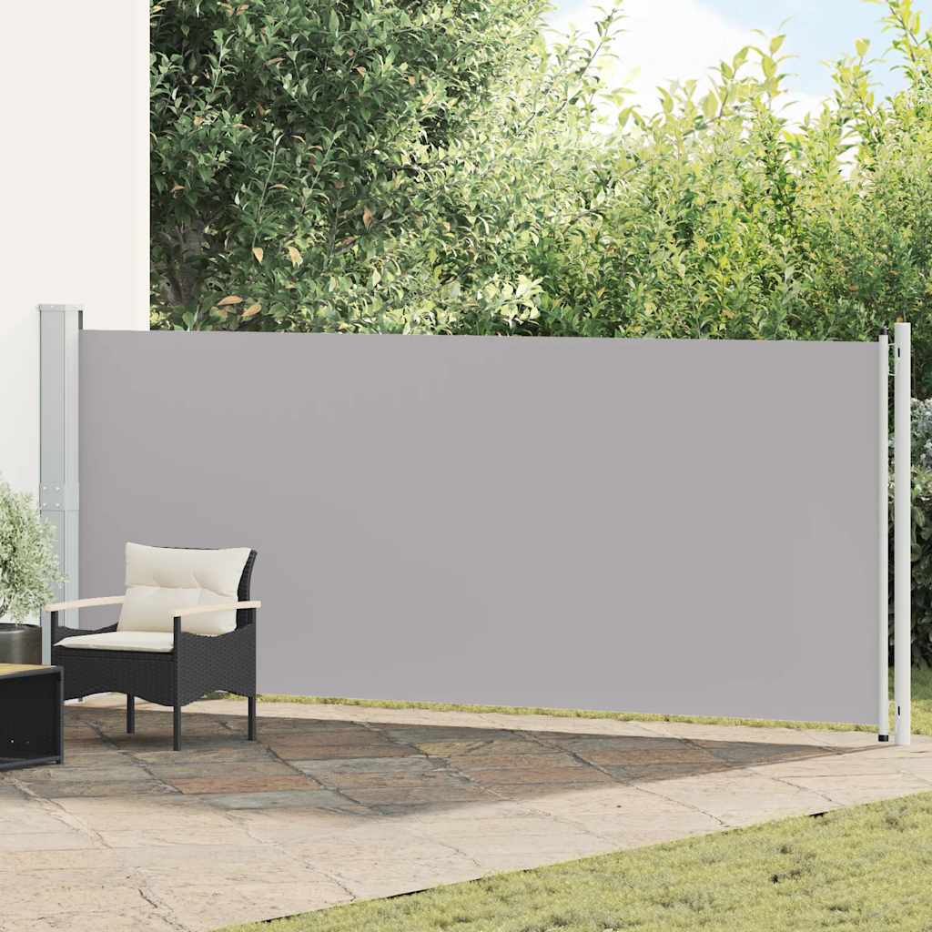 Vidaxl tuinscherm uittrekbaar 600x160 cm grijs