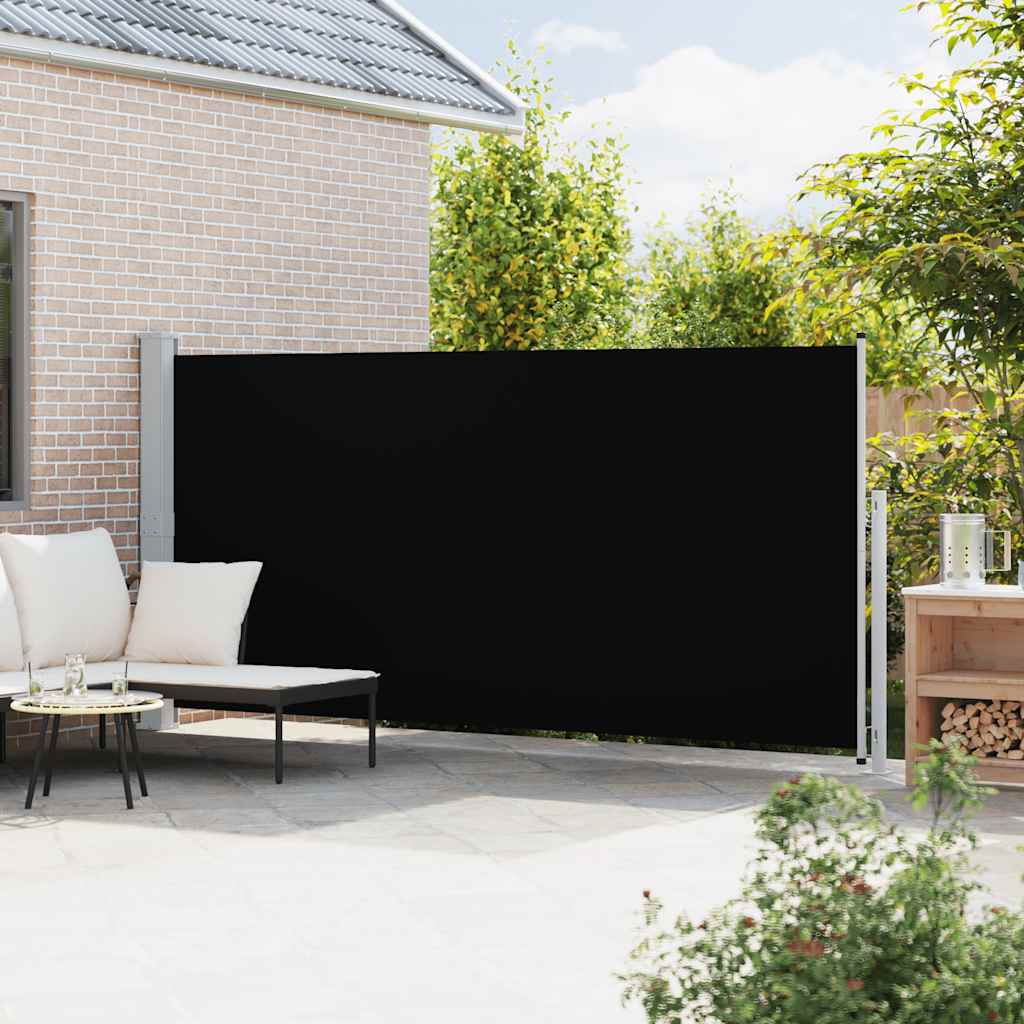 Vidaxl tuinscherm uittrekbaar 180x500 cm zwart