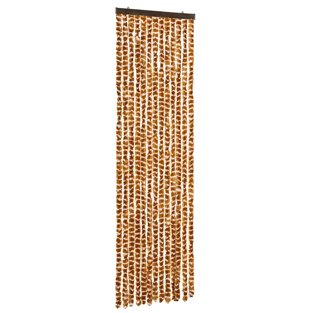 Vidaxl vliegengordijn 56x185 cm chenille oker en wit
