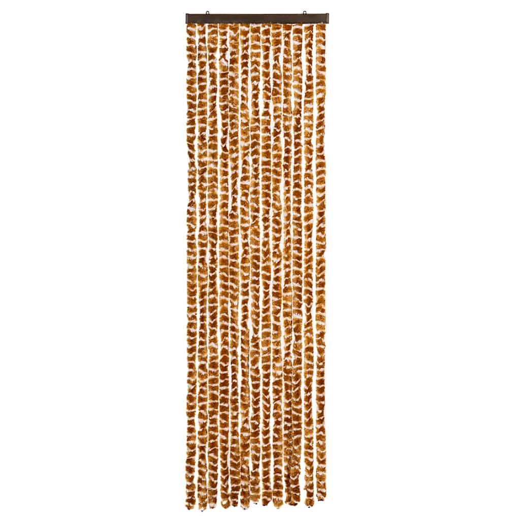 Vidaxl vliegengordijn 56x185 cm chenille oker en wit