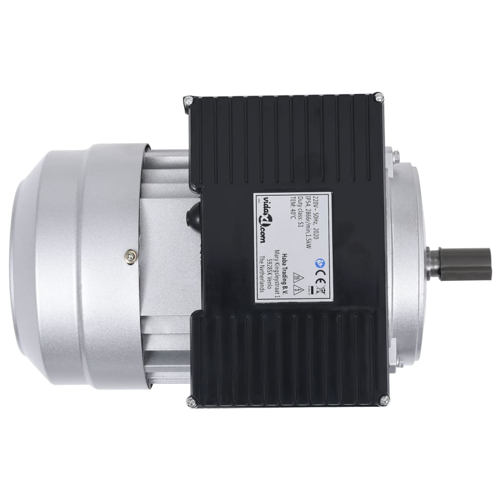 Vidaxl elektromotor 1 fase 1,5 kw 2 kp 2-polig 2800 rpm aluminium