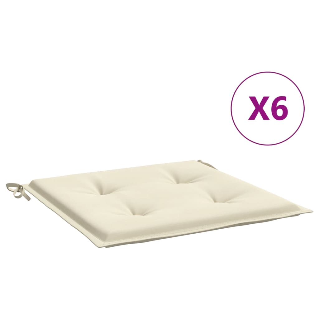 Vidaxl tuinstoelkussens 6 st 50x50x2 cm oxford stof crèmekleurig
