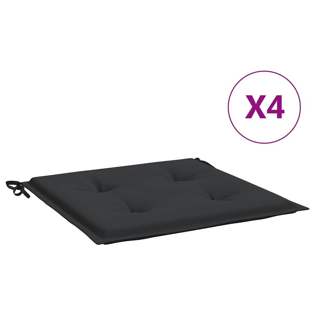 Vidaxl tuinstoelkussens 4 st 50x50x4 cm oxford stof zwart