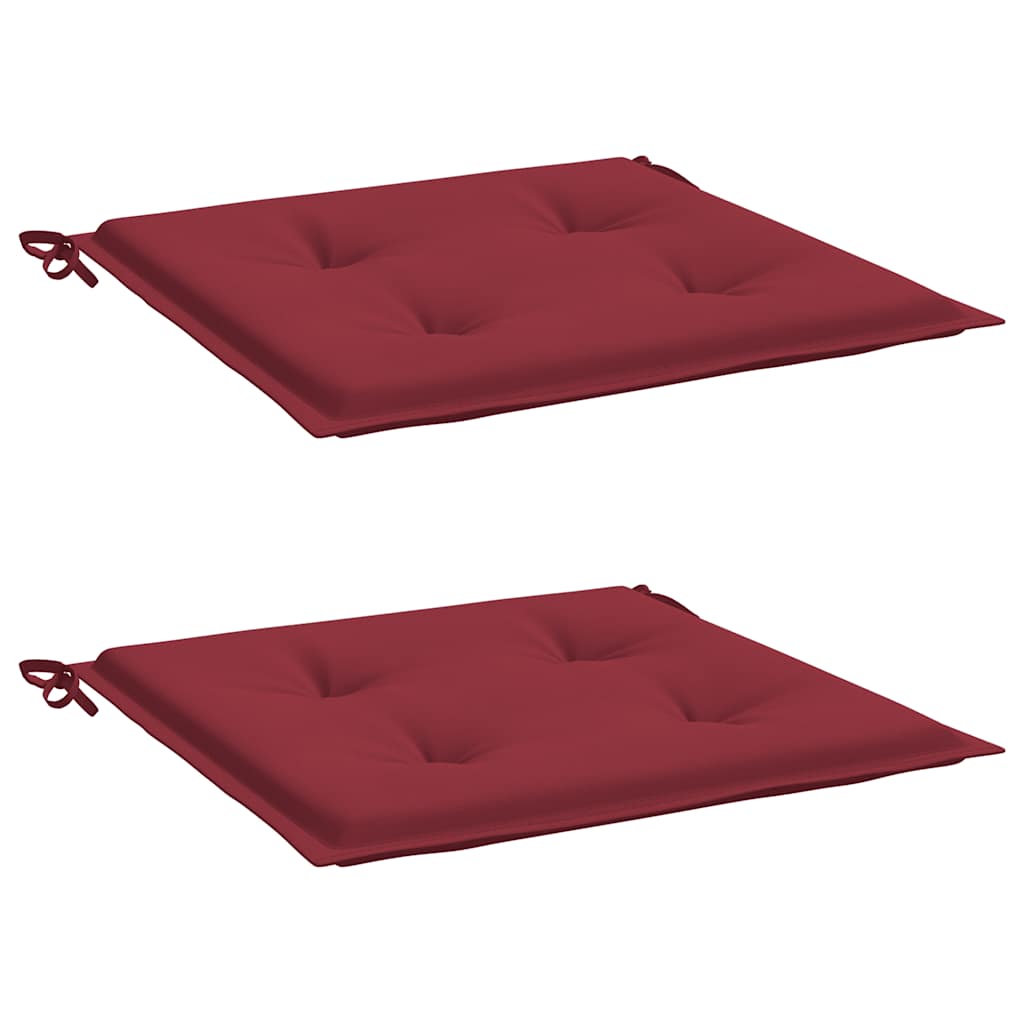 Vidaxl tuinstoelkussens 2 st 50x50x4 cm oxford stof wijnrood
