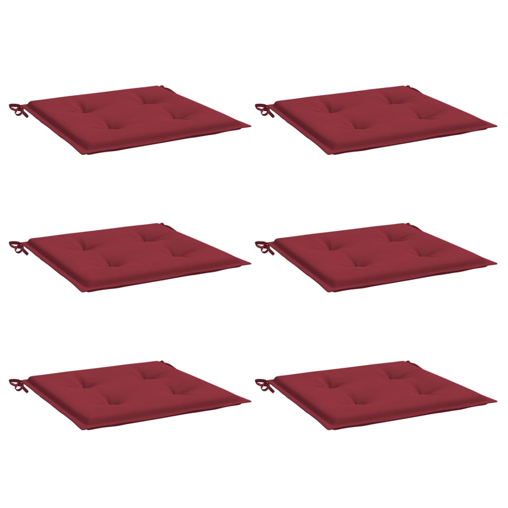 Vidaxl tuinstoelkussens 6 st 50x50x4 cm oxford stof wijnrood