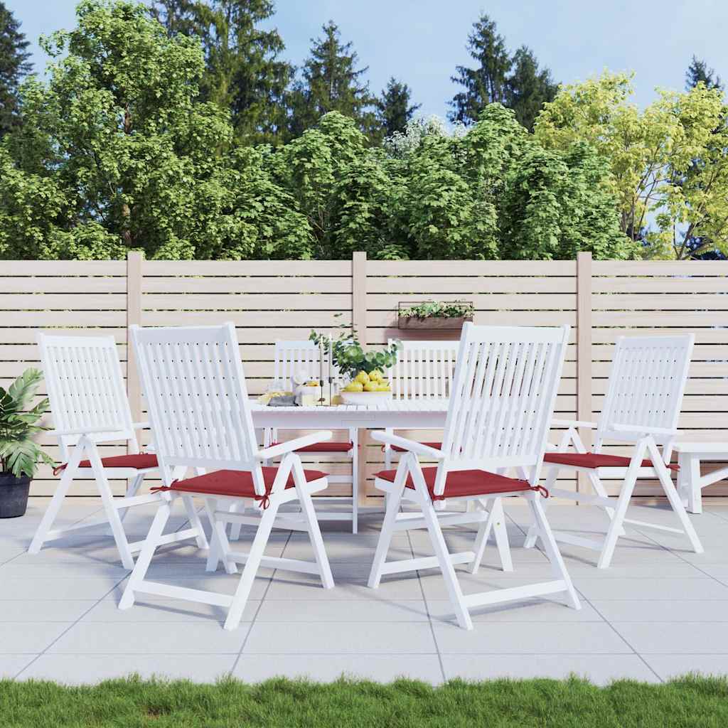 Vidaxl tuinstoelkussens 6 st 50x50x4 cm oxford stof wijnrood