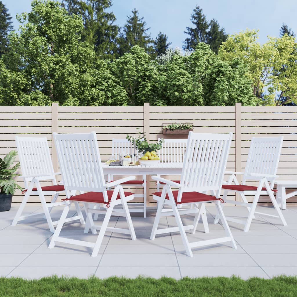 Vidaxl tuinstoelkussens 6 st 50x50x4 cm oxford stof wijnrood