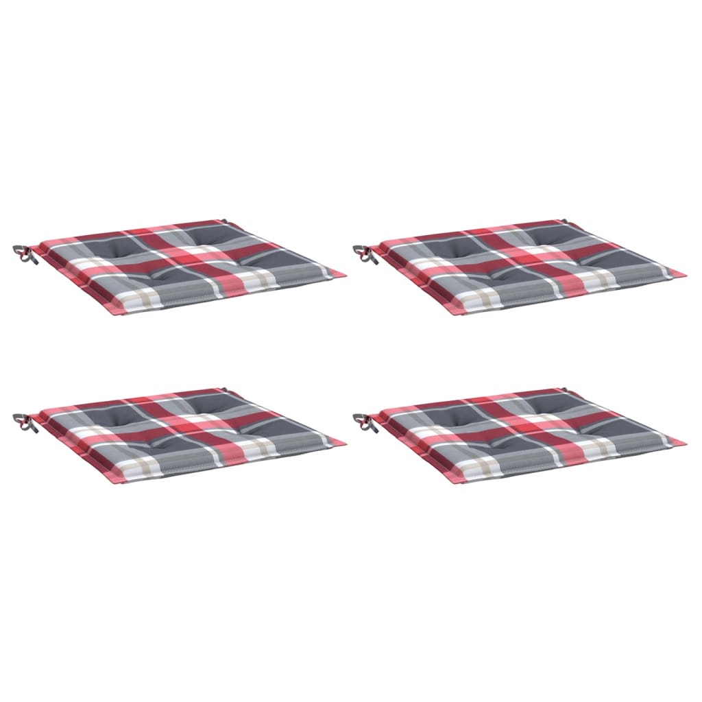 Vidaxl tuinstoelkussens 4 st 50x50x4 cm oxford stof ruitpatroon rood