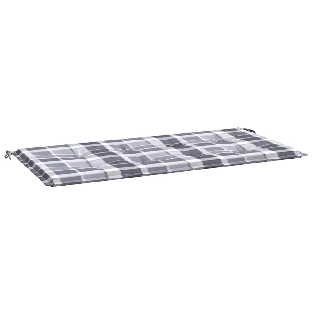Vidaxl tuinbankkussen 120x50x4 cm oxford stof ruitpatroon grijs