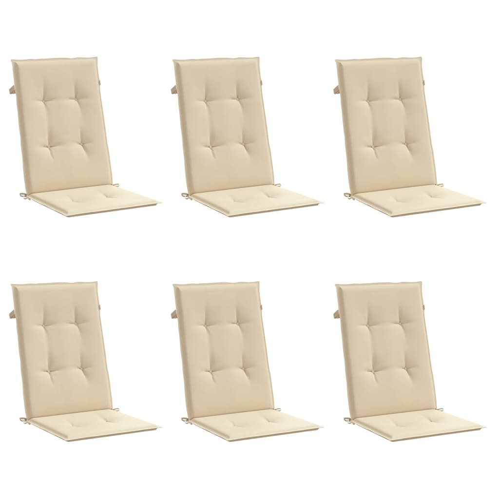 Vidaxl tuinstoelkussens hoge 6 st hoge vloerkleed 120x50x3 cm stof beige
