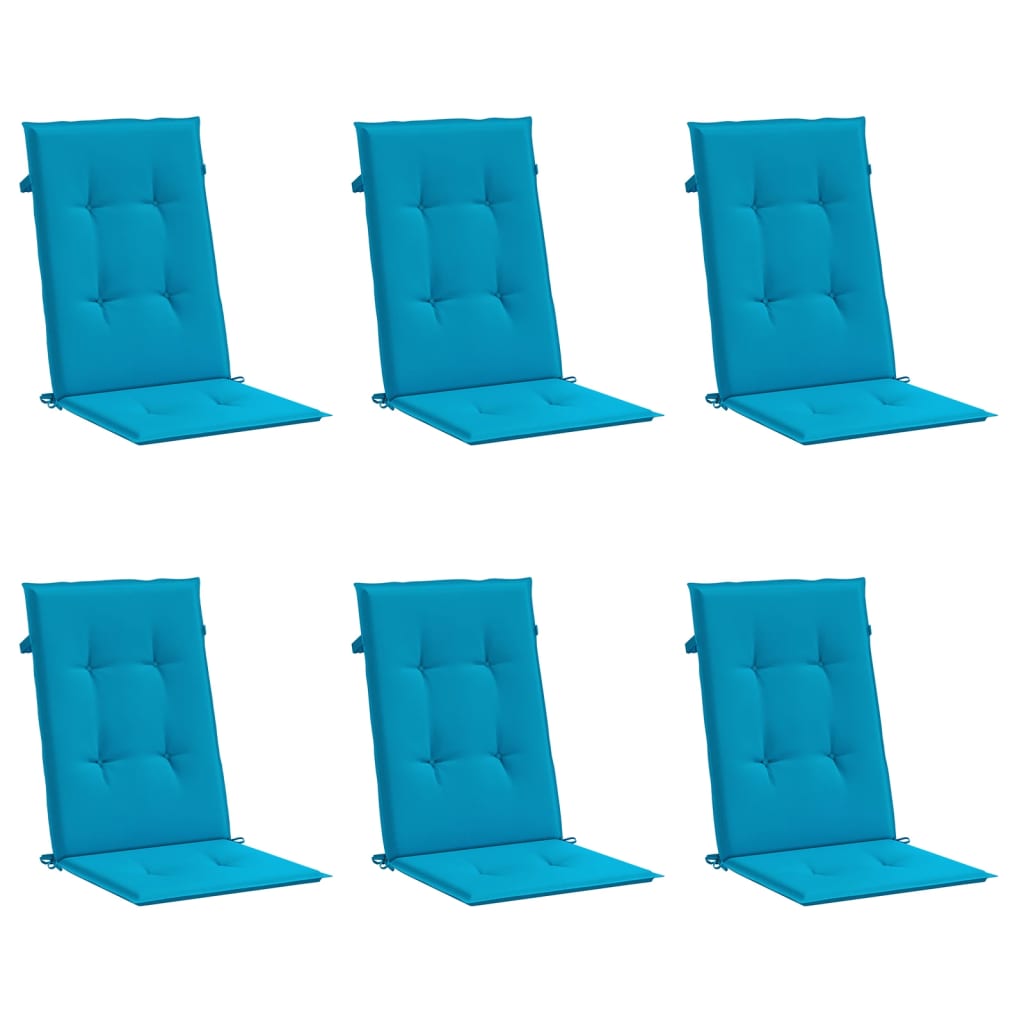 Vidaxl tuinstoelkussens 6 st hoge vloerkleed 120x50x3 cm stof blauw