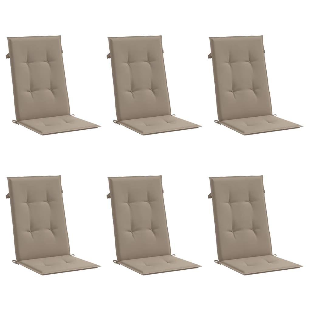 Vidaxl tuinstoelkussens 6 st hoge vloerkleed 120x50x3 cm stof taupe