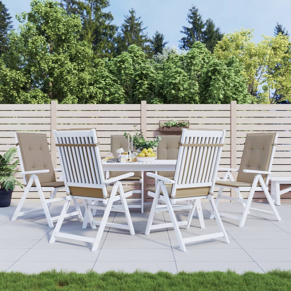 Vidaxl tuinstoelkussens 6 st hoge vloerkleed 120x50x3 cm stof taupe