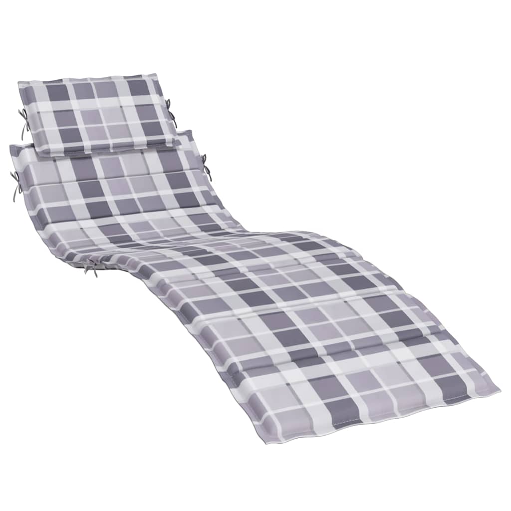 Vidaxl ligbedkussen 186x58x4 cm oxford stof ruitpatroon grijs