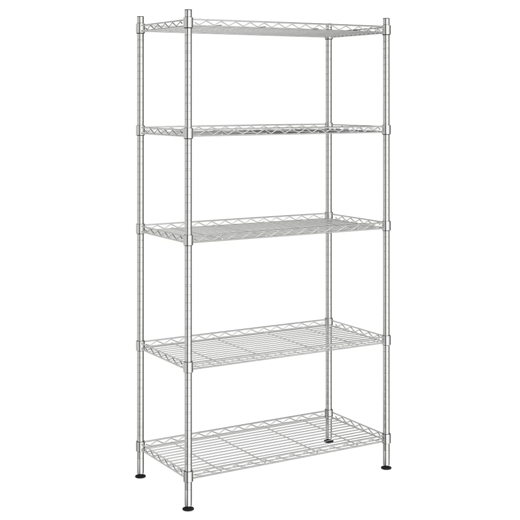 Vidaxl opbergrek 5-laags 250 kg 90x35x180 cm chroomkleurig