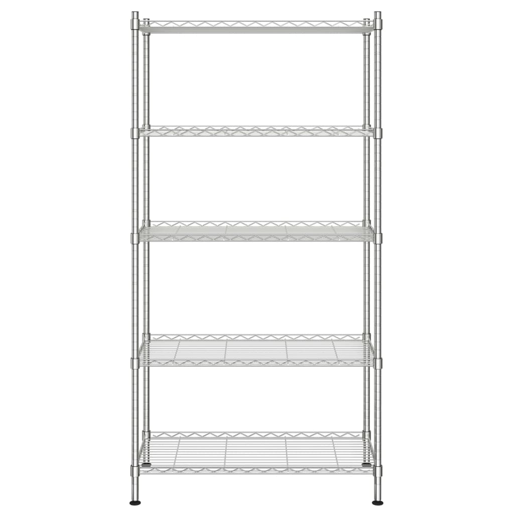 Vidaxl opbergrek 5-laags 250 kg 90x35x180 cm chroomkleurig