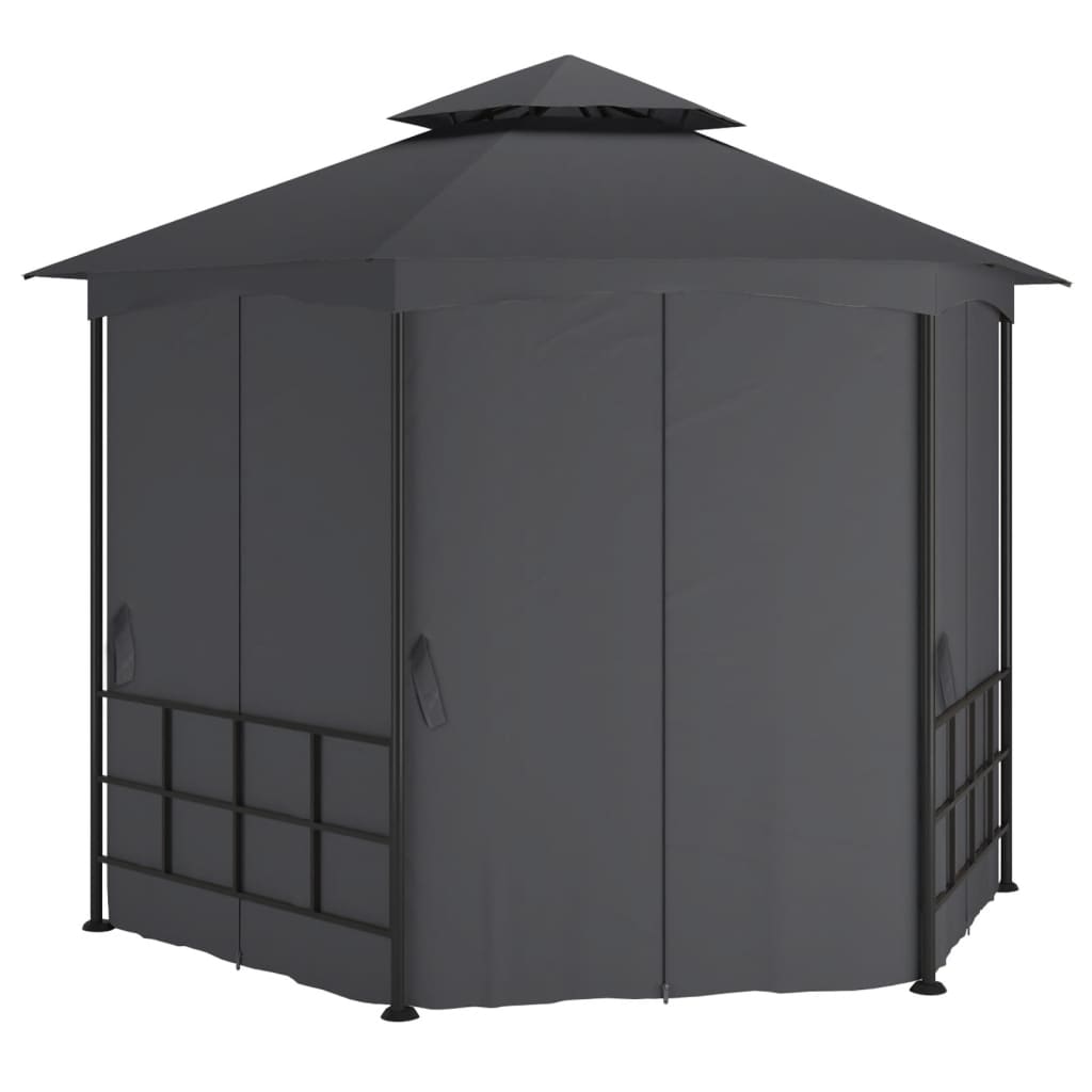 Vidaxl prieel met zijwanden 3,1x2,7m antracietkleurig
