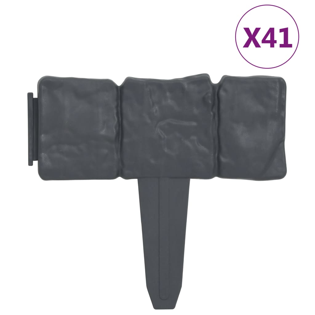 Vidaxl gazonranden 41 st steenlook 10 m kunststof