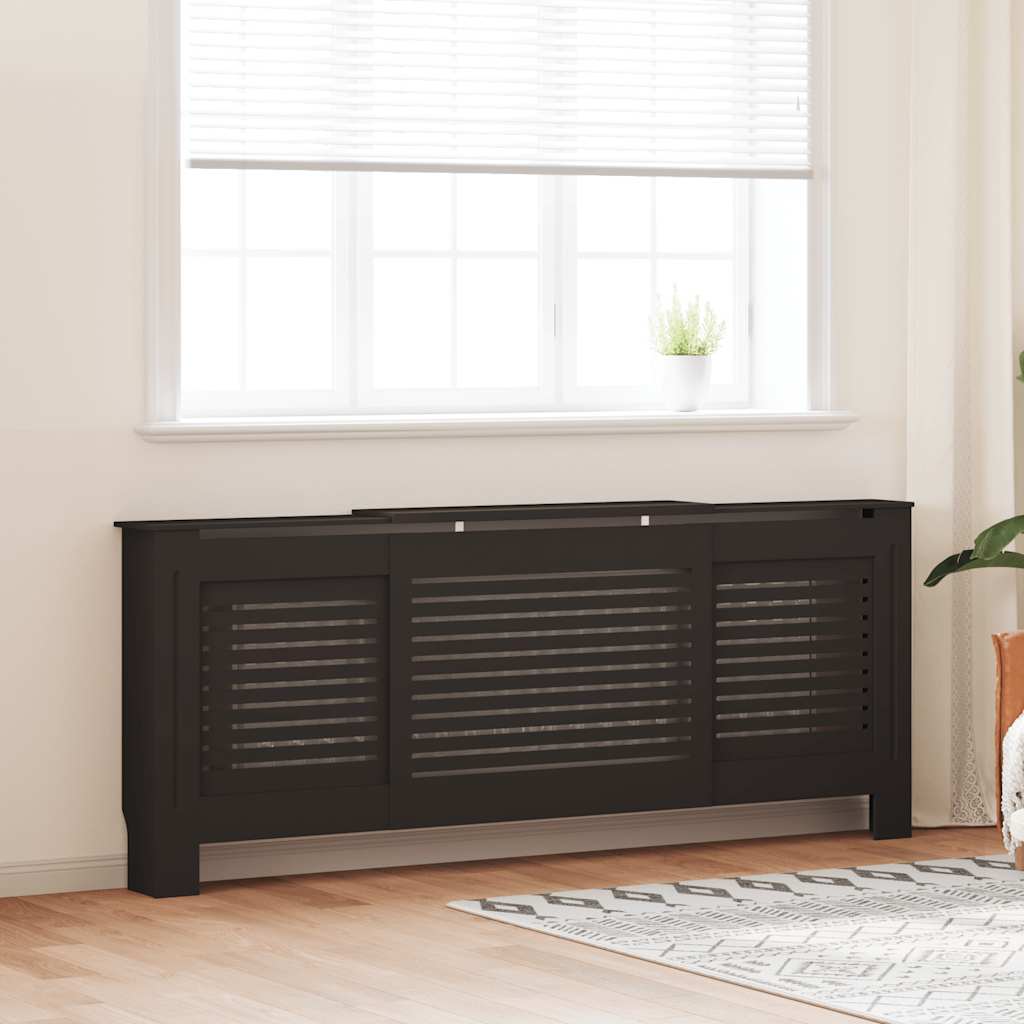 Vidaxl radiatorombouw 205 cm mdf zwart