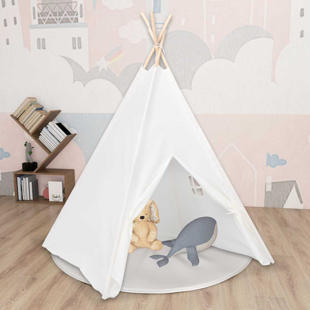 Vidaxl kinderbedje met tas 120x120x150 cm peachskin wit