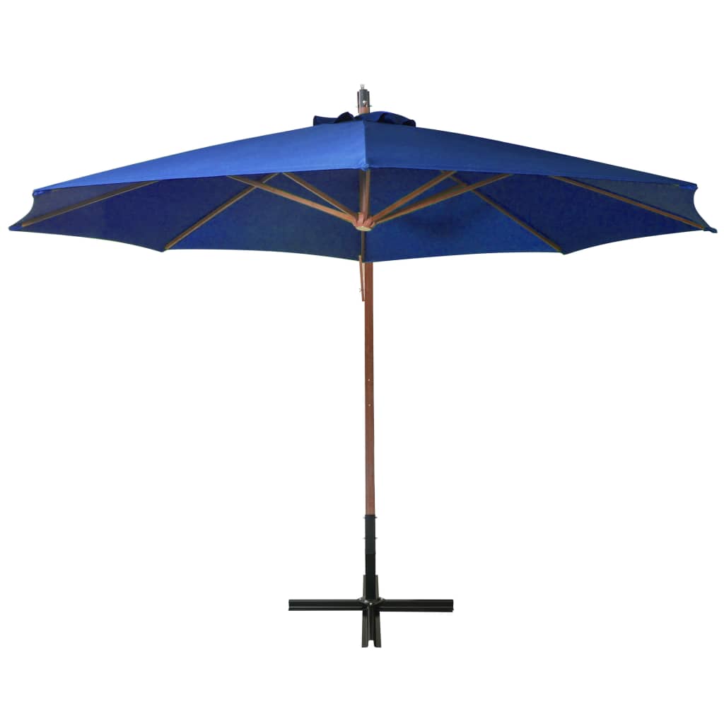 Vidaxl zweefparasol met paal 3,5x2,9 m massief vuurhout azuurblauw