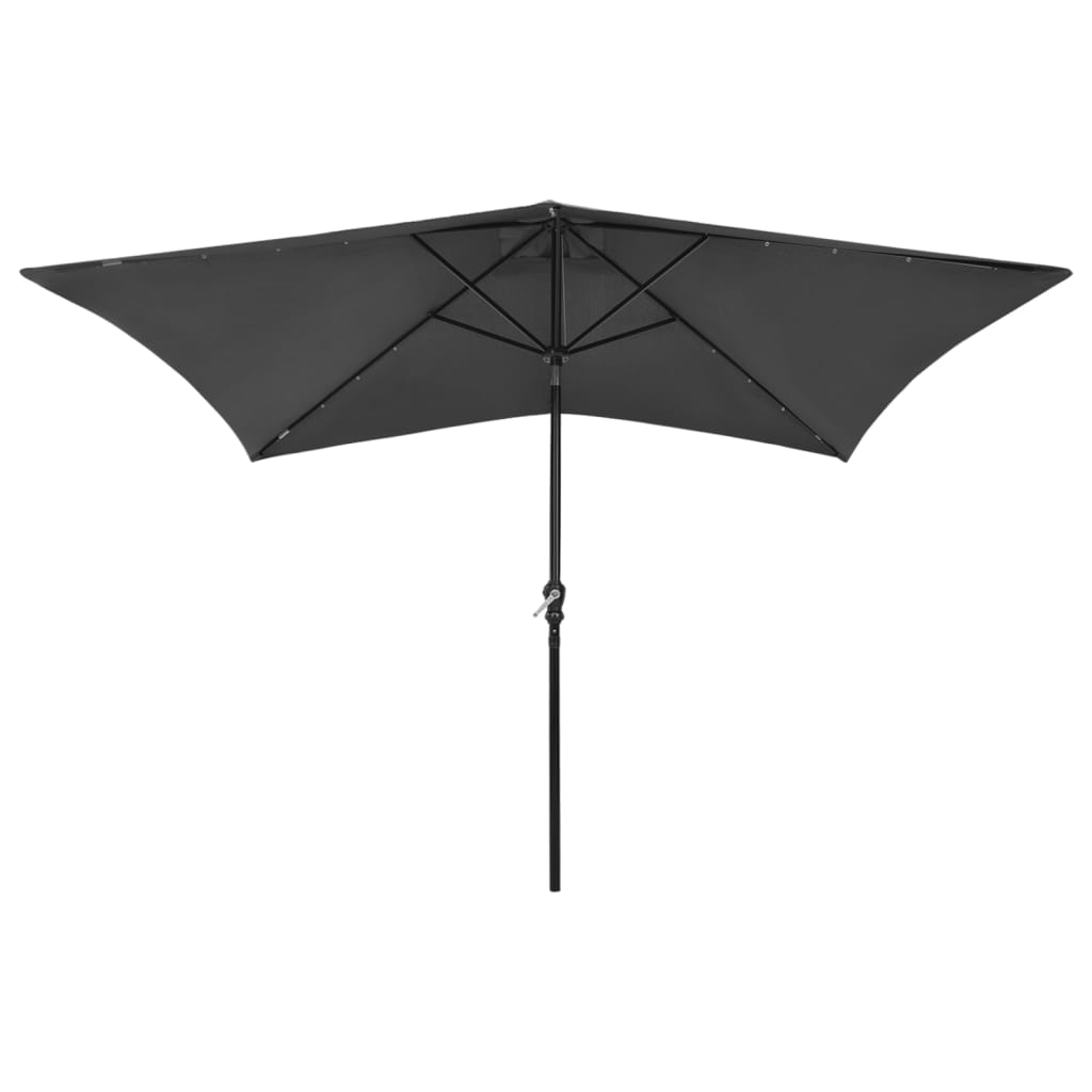 Vidaxl parasol met led's en stalen paal 2x3m antracietkleurig