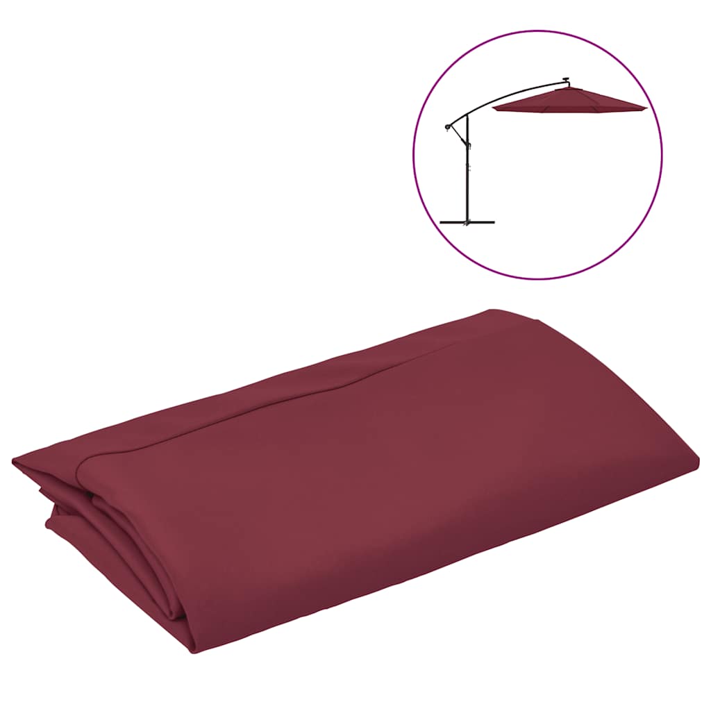 VidaXL vervangingsdoek voor zweefparasol 350 cm bordeauxrood