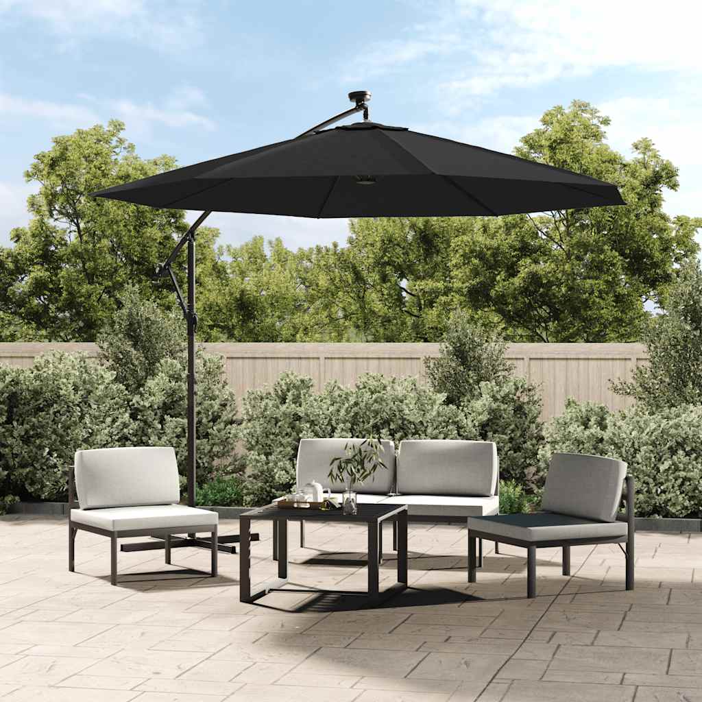 VidaXL vervangingsdoek voor zweefparasol 350 cm zwart
