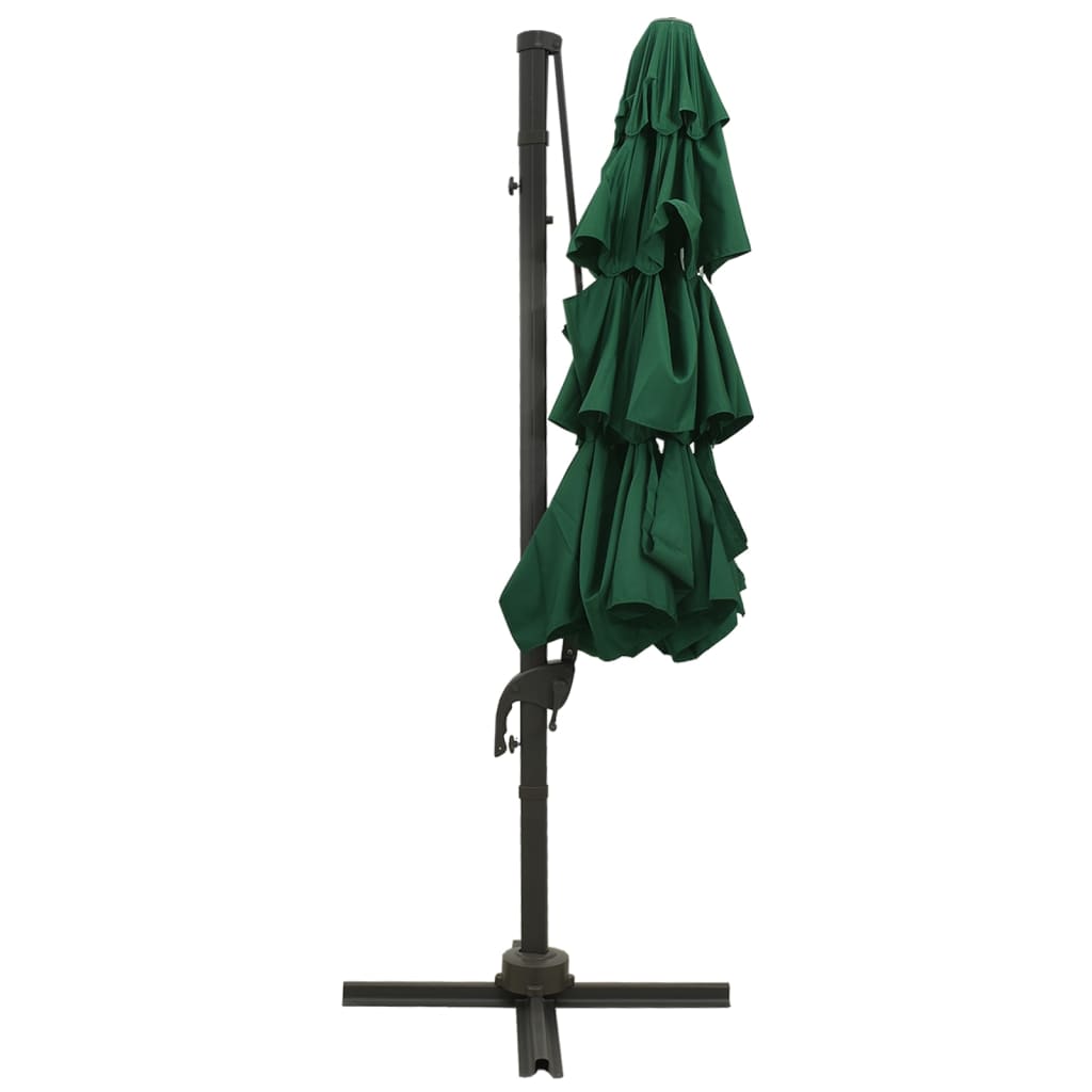 Vidaxl parasol 4-laags met aluminium paal 3x3m groen