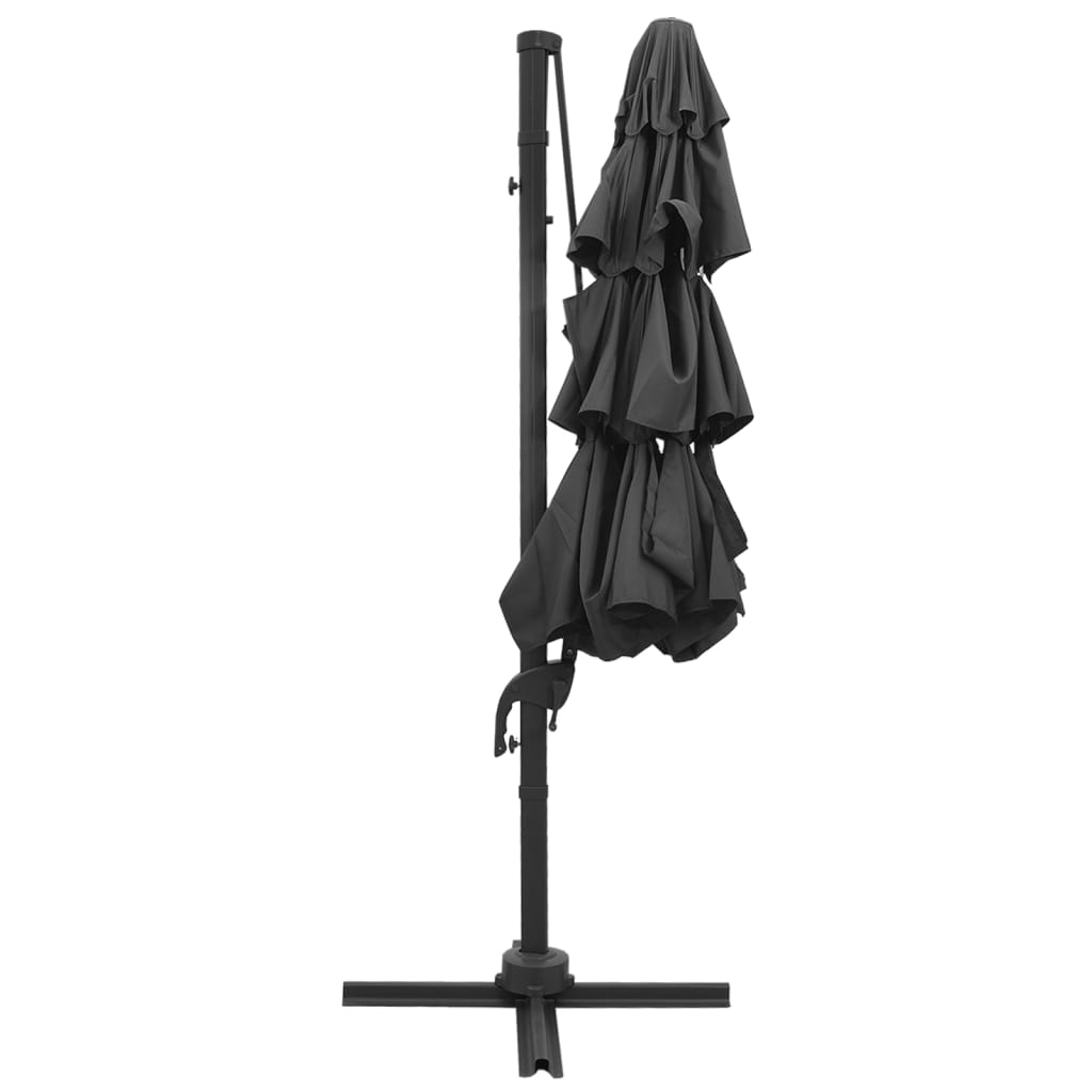 Vidaxl parasol 4-laags met aluminium paal 3x3m antracietkleurig