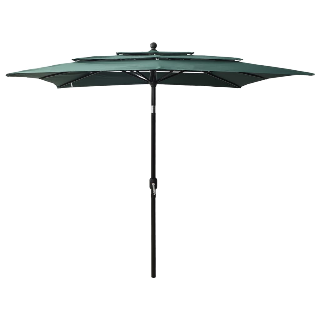Vidaxl parasol 3-laags met aluminium paal 2,5x2,5m groen