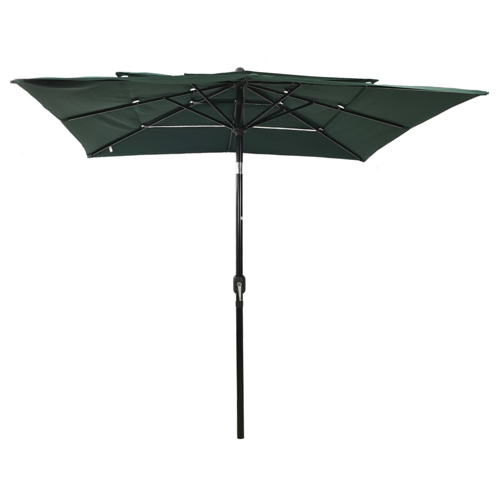 Vidaxl parasol 3-laags met aluminium paal 2,5x2,5m groen