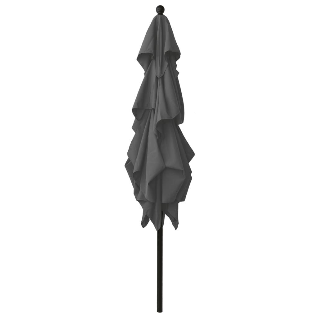 Vidaxl parasol 3-laags met aluminium paal 2,5x2,5m antracietkleurig