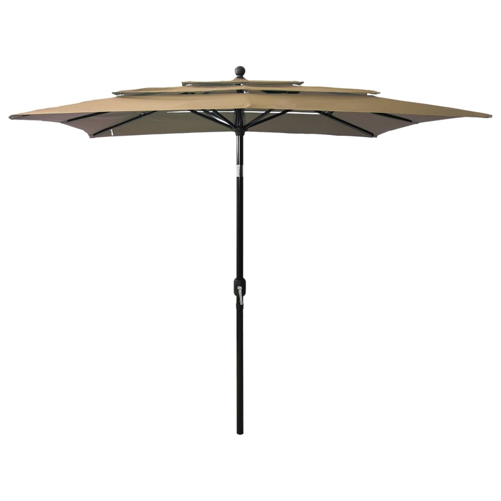 Vidaxl parasol 3-laags met aluminium paal 2,5x2,5m taupe