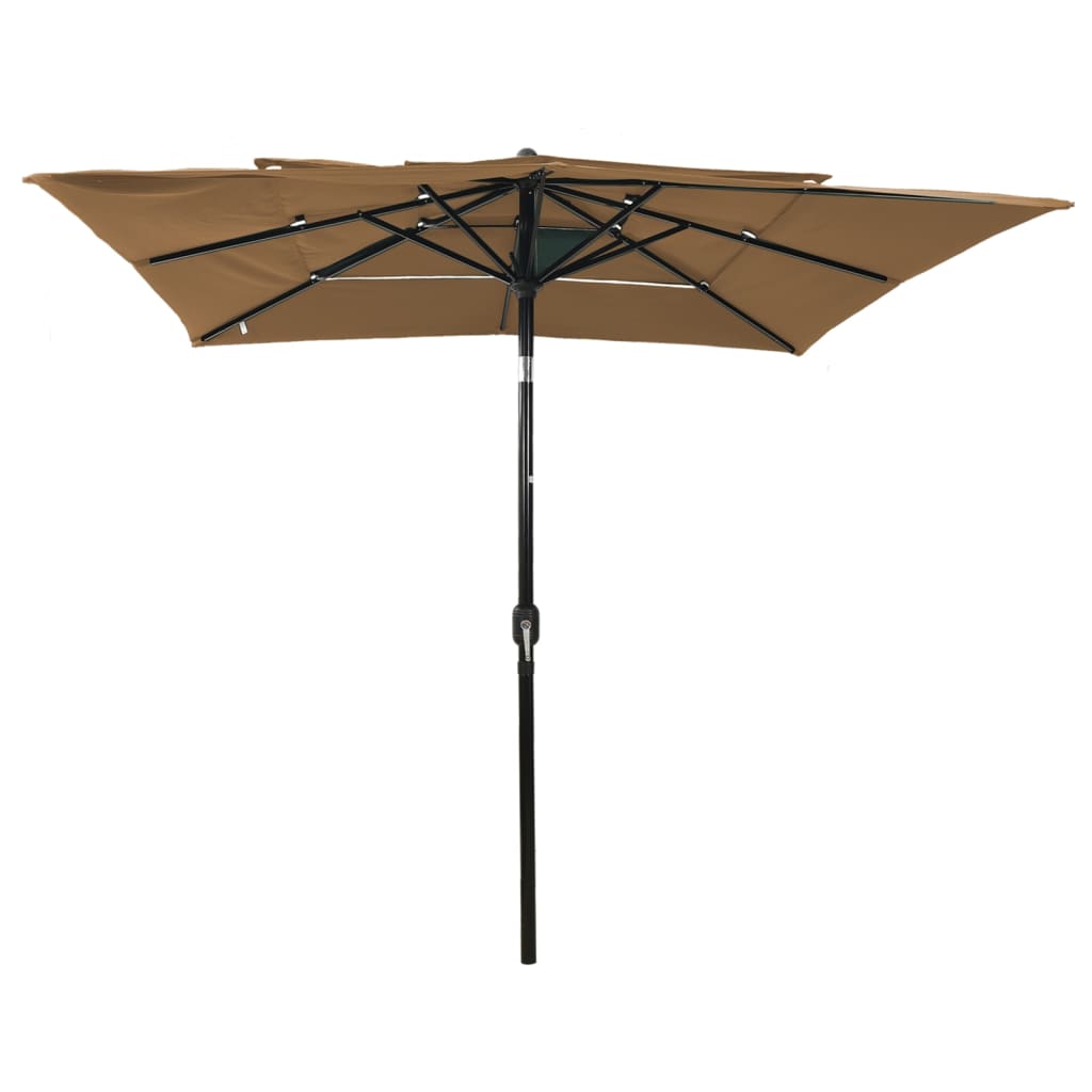 Vidaxl parasol 3-laags met aluminium paal 2,5x2,5m taupe
