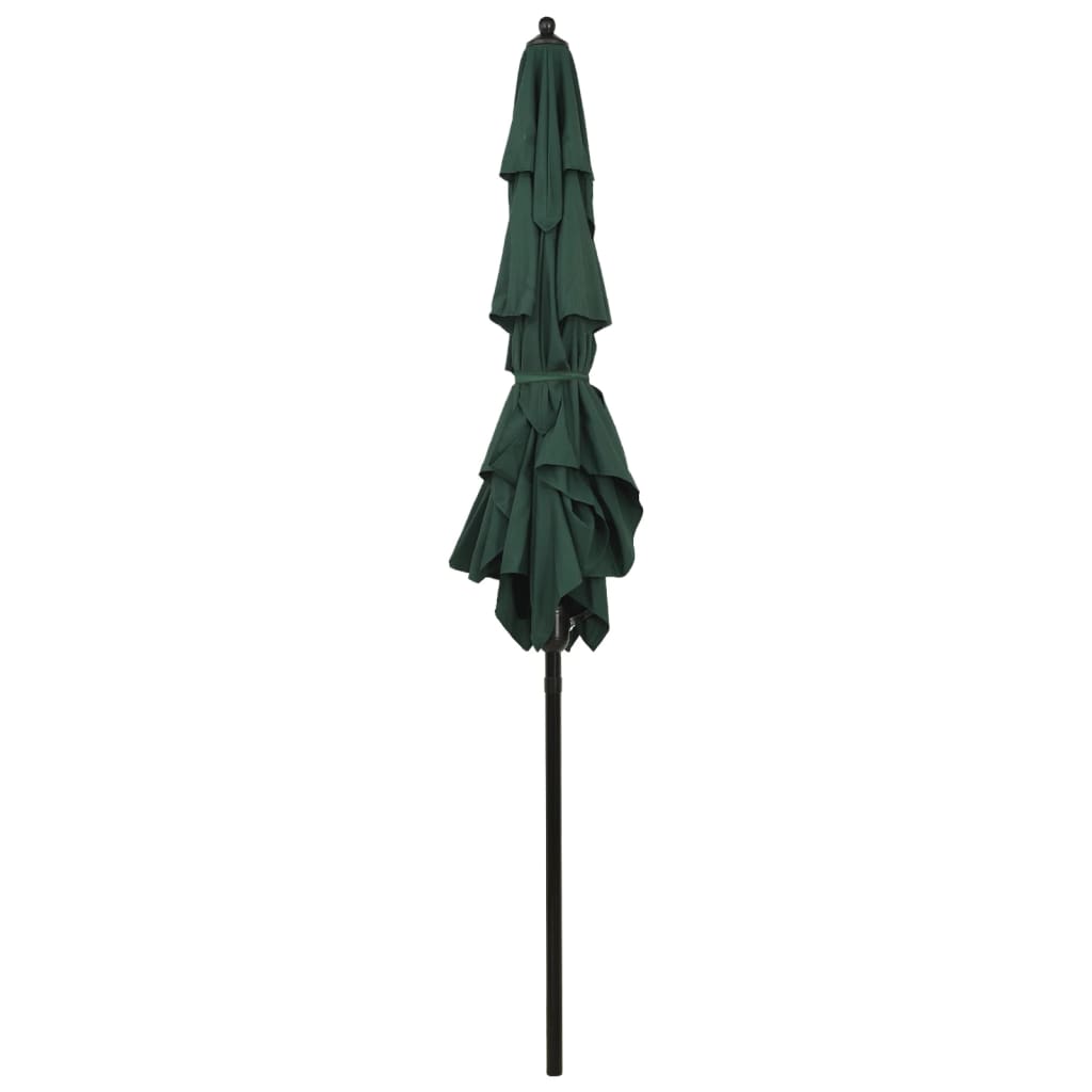 Vidaxl parasol 3-laags met aluminium paal 2x2m groen