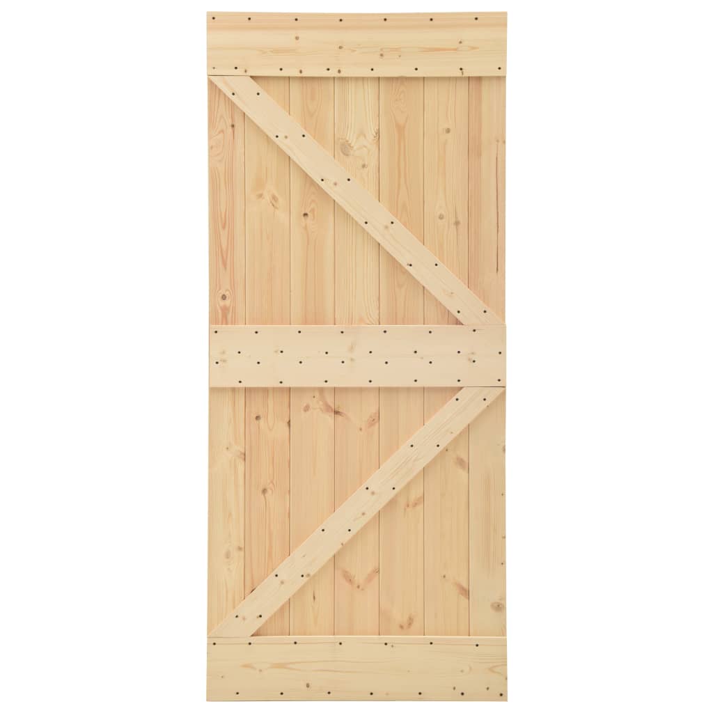 VidaXL Schuifdeur met beslag 100x210 cm massief groenhout