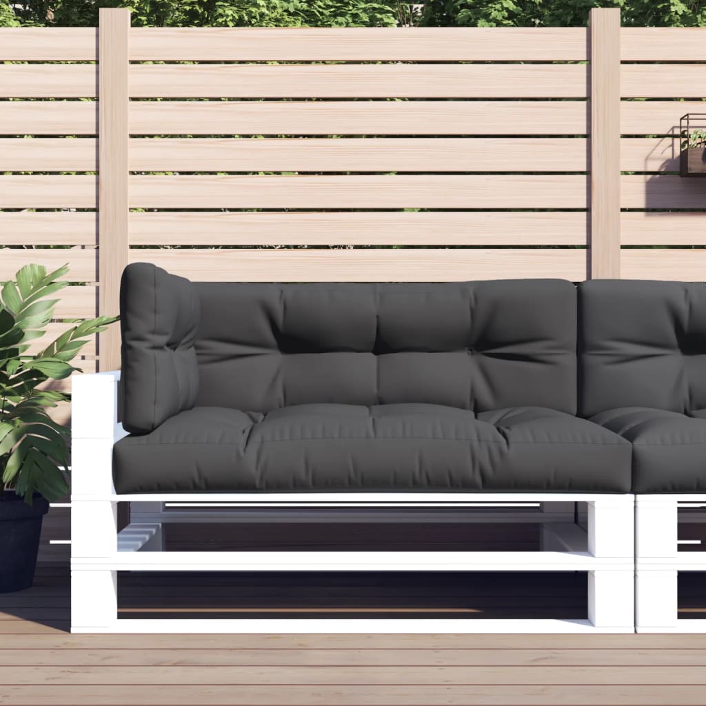 VidaXL Palletkussens 3 st stof antracietkleurig