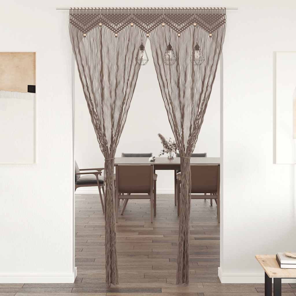 Vidaxl gordijn macramé 140x240 cm katoen taupe