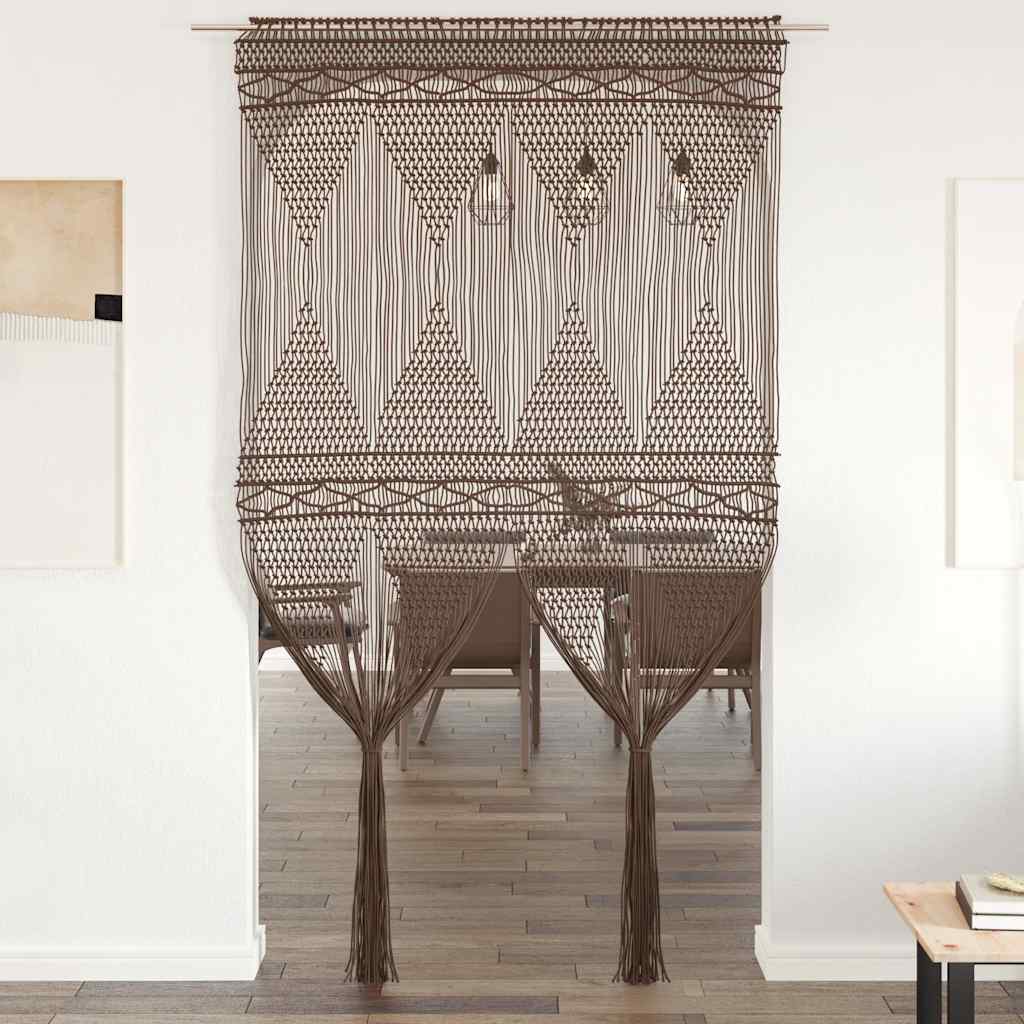 Vidaxl gordijn macramé 140x240 cm katoen taupe
