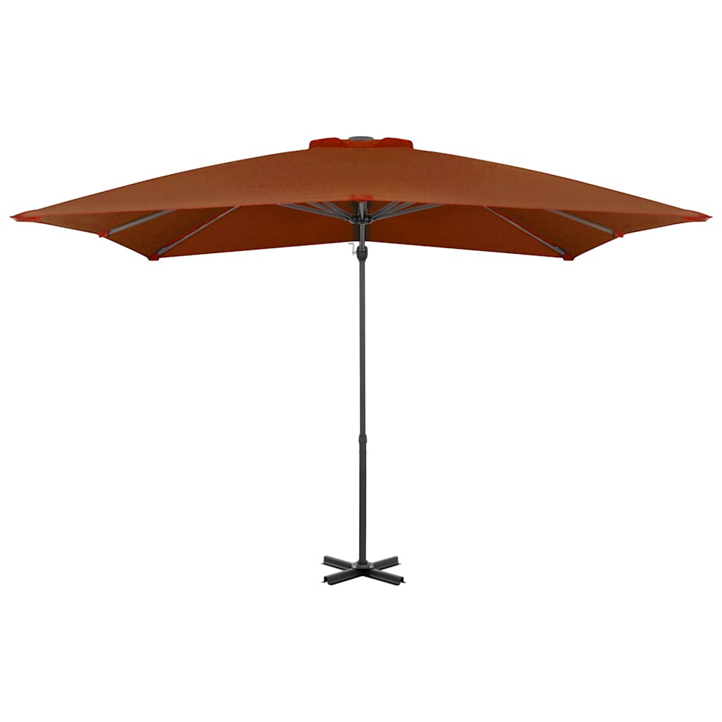 Vidaxl zweefparasol met aluminium paal 250x250 cm terracottakleurig