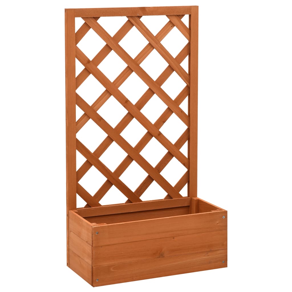 Vidaxl lattenwerkplantenbak 50x25x90 cm massief vuurhout oranje
