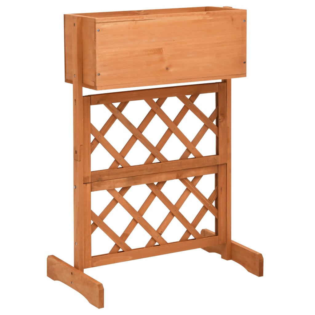 Vidaxl lattenwerkplantenbak 45x30x74 cm massief vuurhout oranje