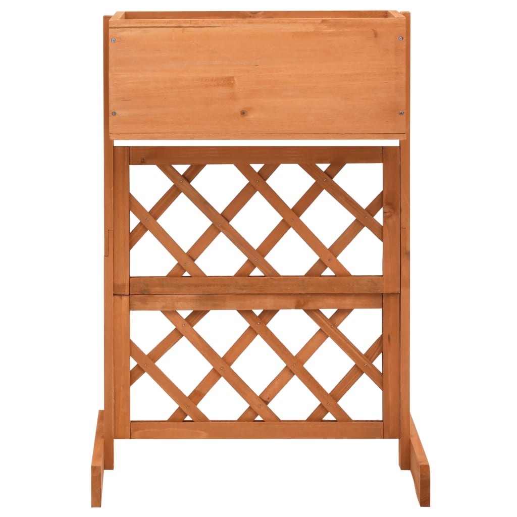 Vidaxl lattenwerkplantenbak 45x30x74 cm massief vuurhout oranje