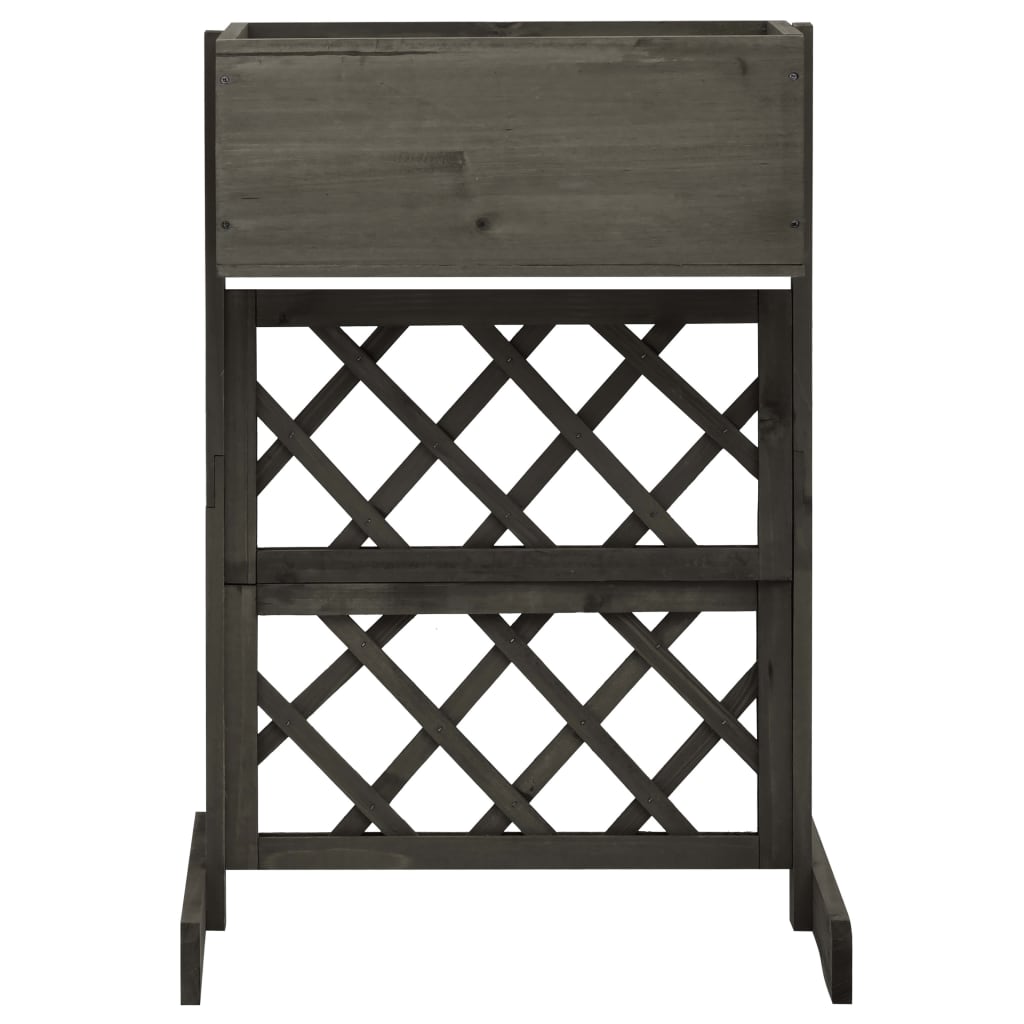 Vidaxl latwerkplantenbak 45x30x74 cm massief vurenhout grijs